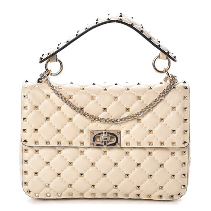 Valentino Garavani Nappa Medium Rockstud Spike Shoulder Bag Light Ivory 1 of 11