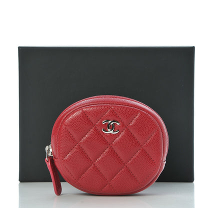 Chanel Caviar Quilted Zip Around Classic Coin Purse Dark Pink 8 of 8