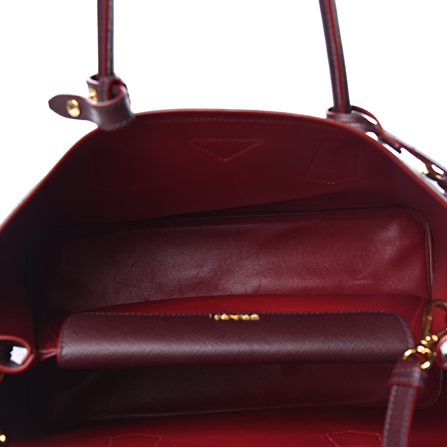 Saffiano Cuir Large Double Bag Granato Scarlatto