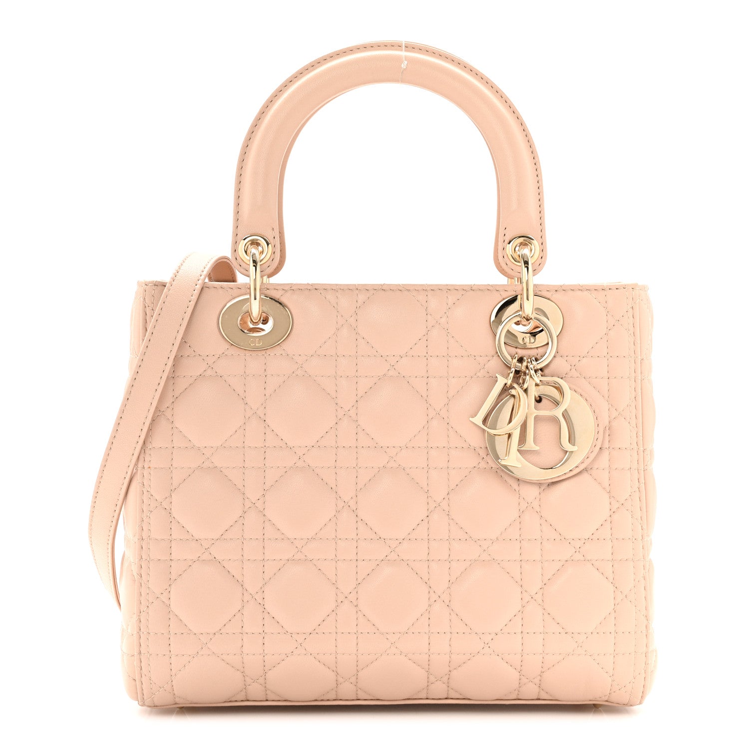 Christian Dior Lambskin Cannage Medium Lady Dior Light Pink 1 of 13