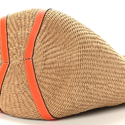 Chloe X MIFUKO Raffia Calfskin Basket Tote Orange Fizz 5 of 9