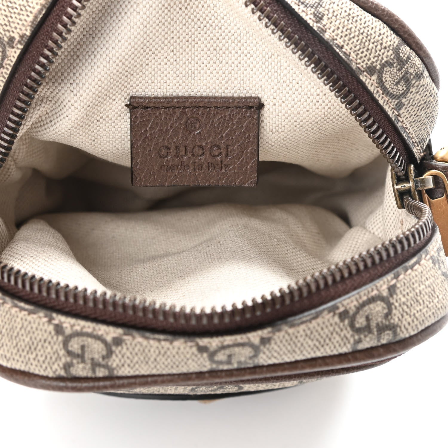 Gucci GG Supreme Monogram Mini Neo Vintage Double Zip Messenger Bag Beige New Acero Crop 5 of 9
