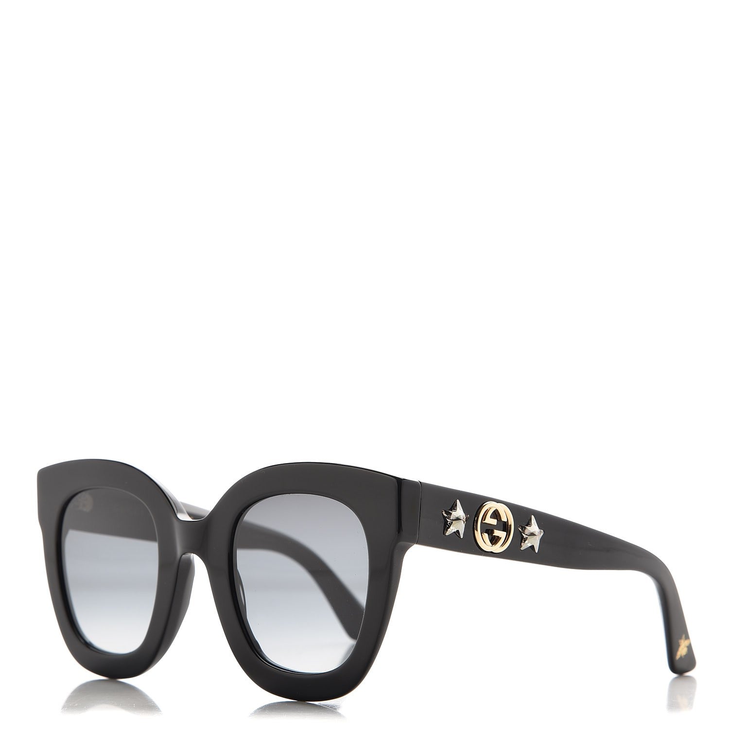Gucci Round Frame Star Sunglasses GG0208S Black 1 of 9