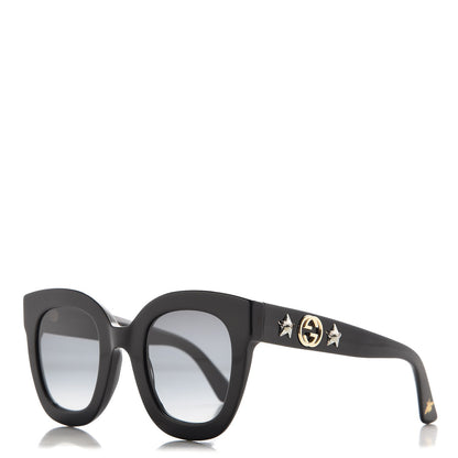Gucci Round Frame Star Sunglasses GG0208S Black 1 of 9