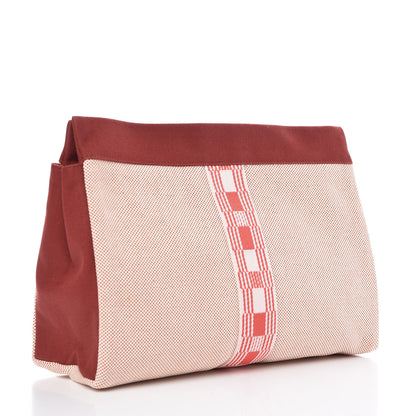 Hermes Toile Trousse De Voyage Jimetou GM Terracota 3 of 6
