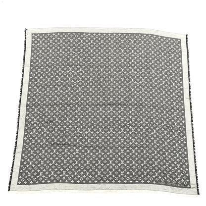 Louis Vuitton Silk Wool Monogram Denim Shawl Black 1 of 5