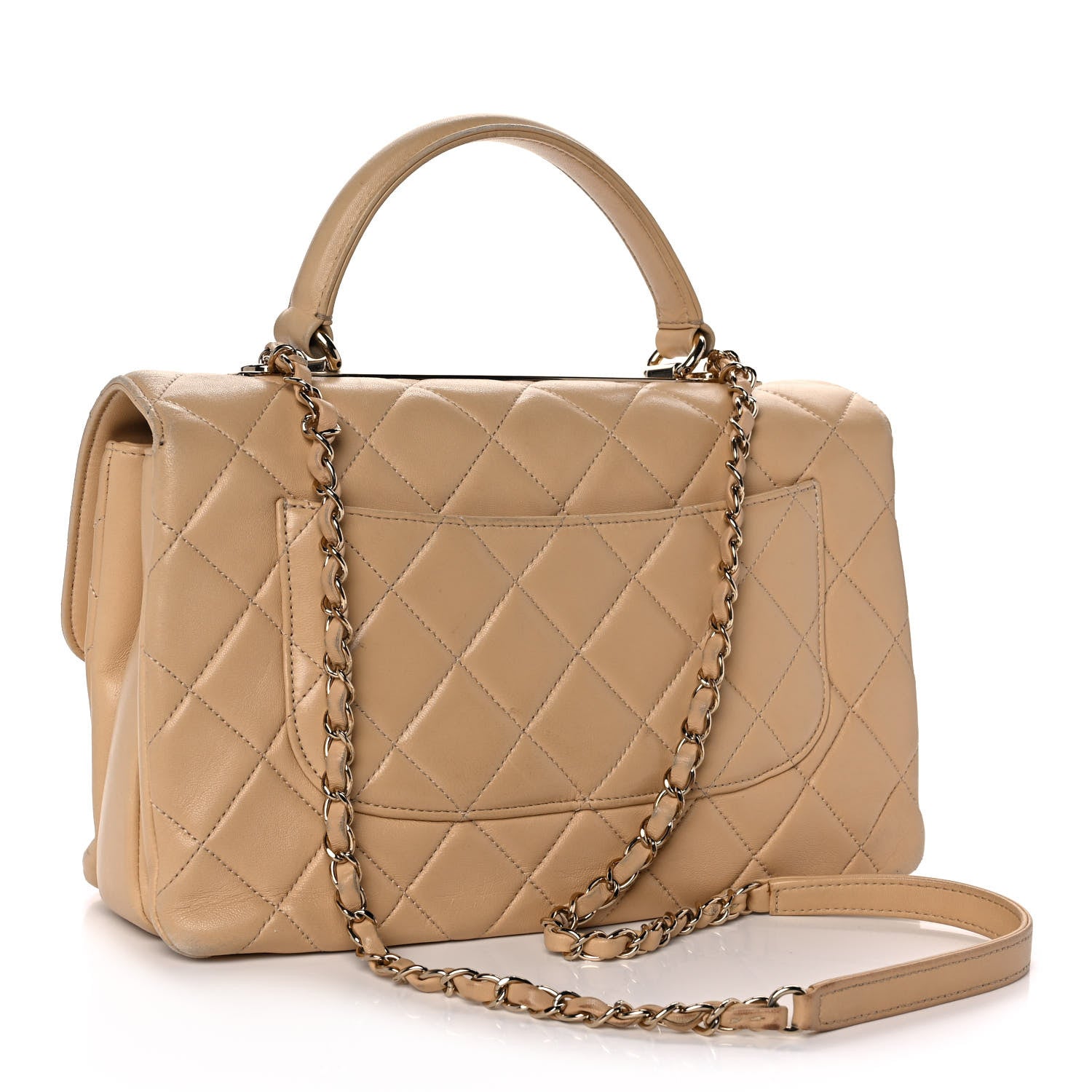 Chanel Lambskin Quilted Medium Trendy CC Flap Dual Handle Bag Beige 3 of 12