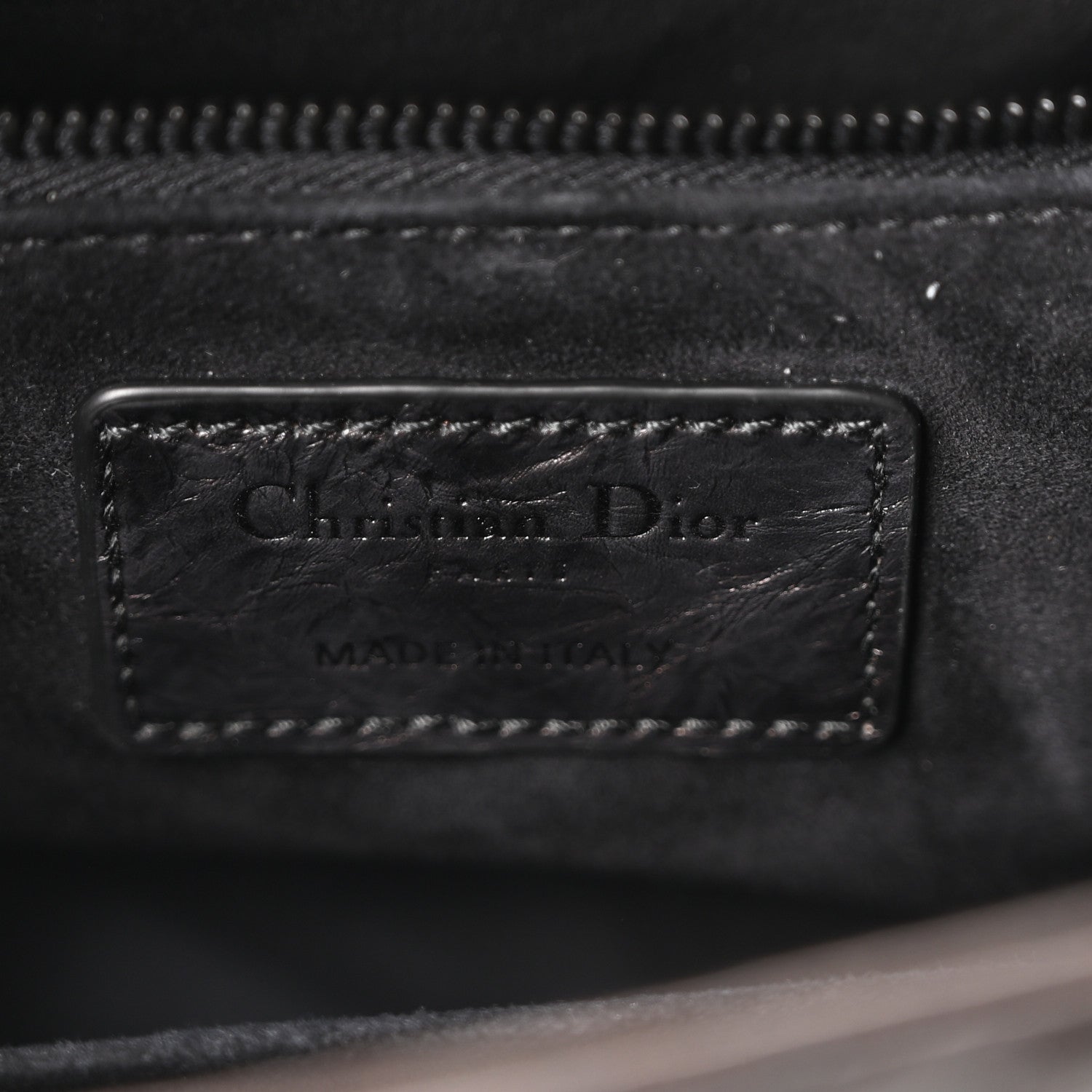 Christian Dior Crinkled Calfskin Cannage Medium Lady Dior Black 6 of 10