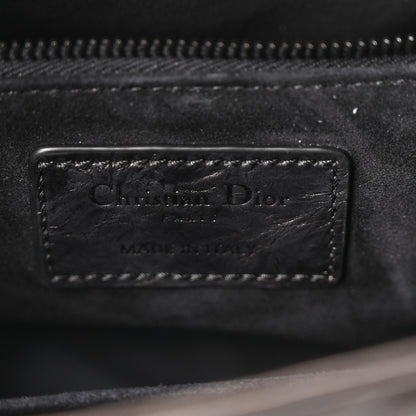 Christian Dior Crinkled Calfskin Cannage Medium Lady Dior Black 6 of 10