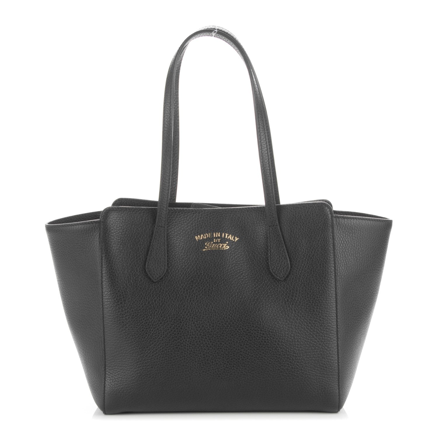 Gucci Pebbled Calfskin Small Swing Tote Black 1 of 6