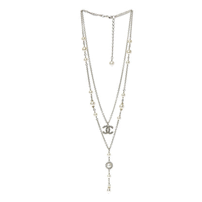 Chanel Crystal Pearl Pearls Coronation CC Layered Necklace Gold 3 of 6