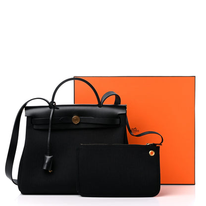 Hermes Military Toile Vache Hunter Herbag Zip PM 31 Black 12 of 12
