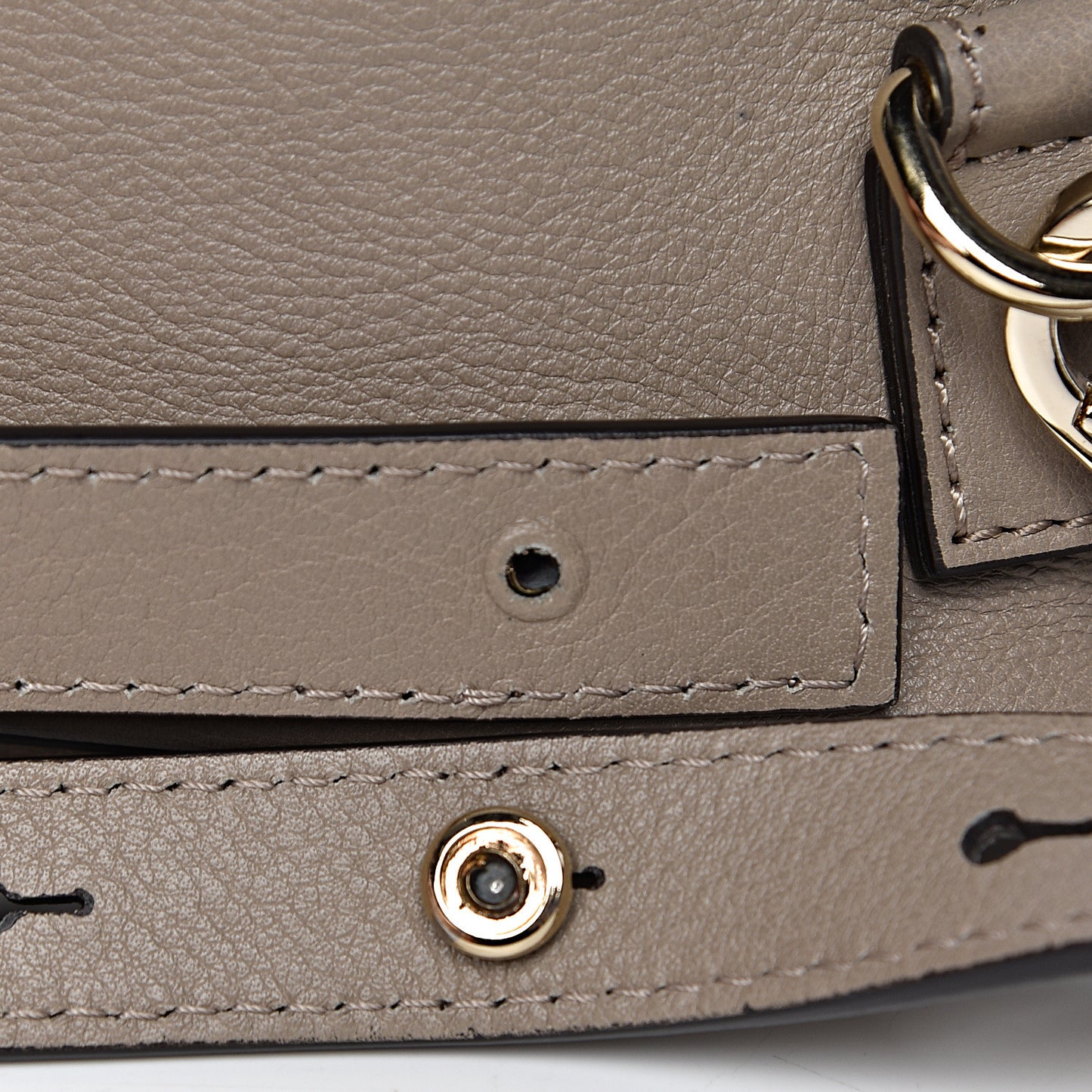 Suede Calfskin Small Faye Backpack Motty Grey