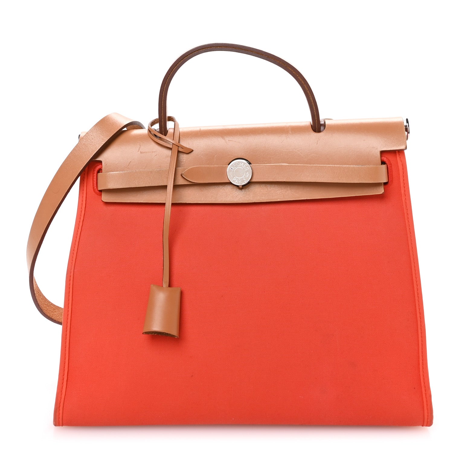 Hermes Vache Hunter Toile Herbag Zip 31 PM Capucine Fauve 1 of 11