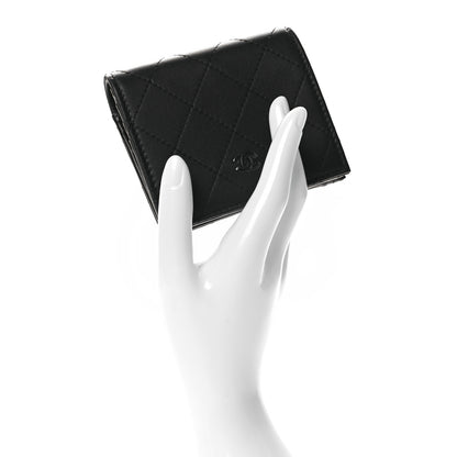 Chanel Calfskin Quilted Compact Bifold Wallet So Black 2 of 9