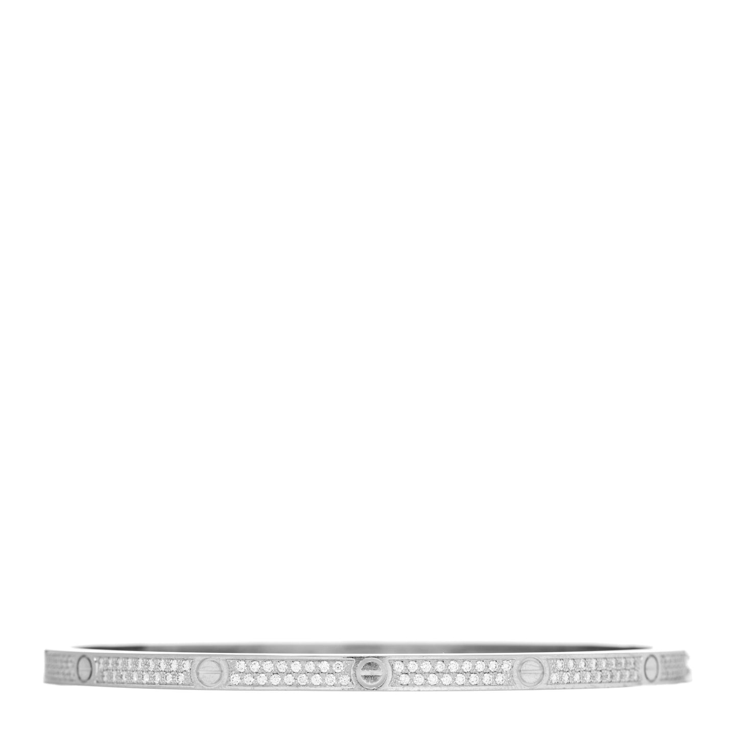 18K White Gold Diamond Small LOVE Paved Bracelet 19