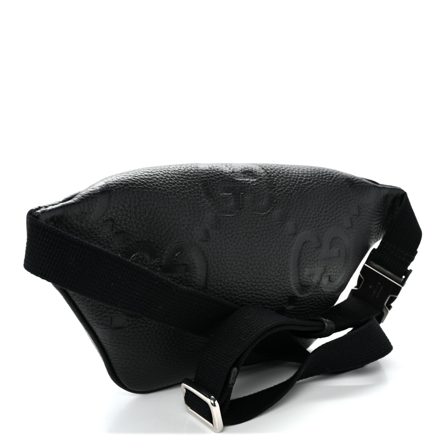 Gucci Piuma Calfskin Jumbo GG Embossed Small Belt Bag Black 2 of 9