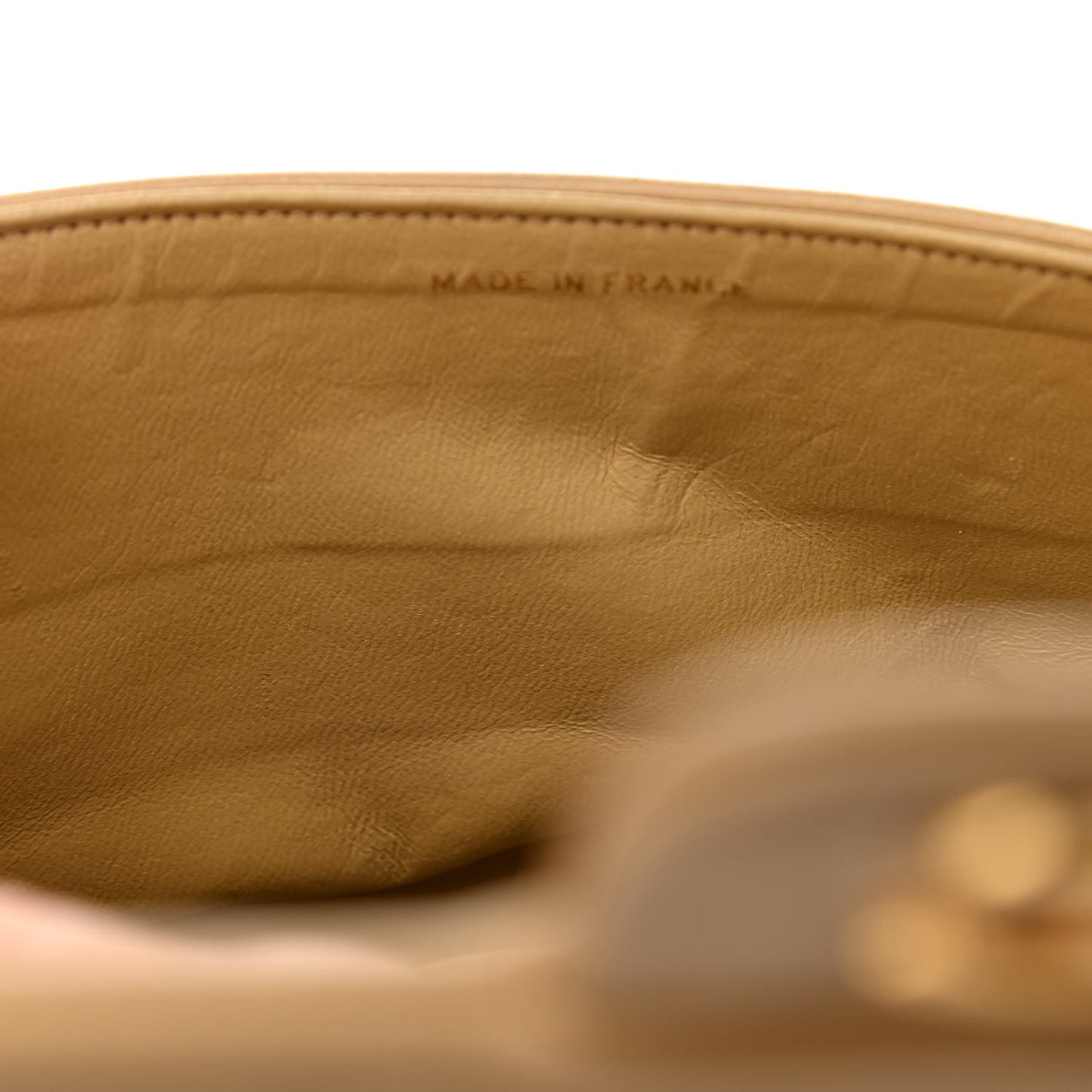 Lambskin Quilted Small Double Flap Beige
