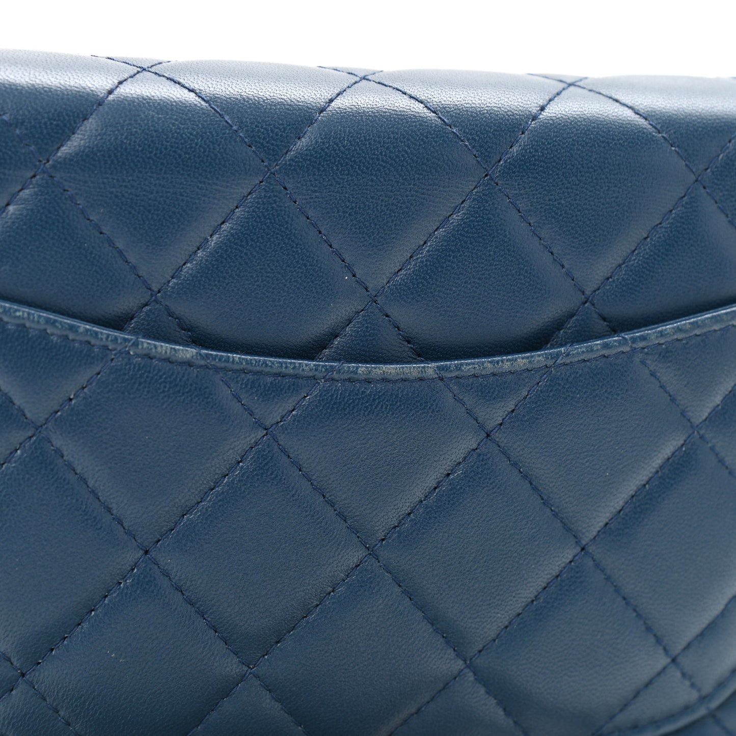 Lambskin Quilted Wallet On Chain WOC Blue
