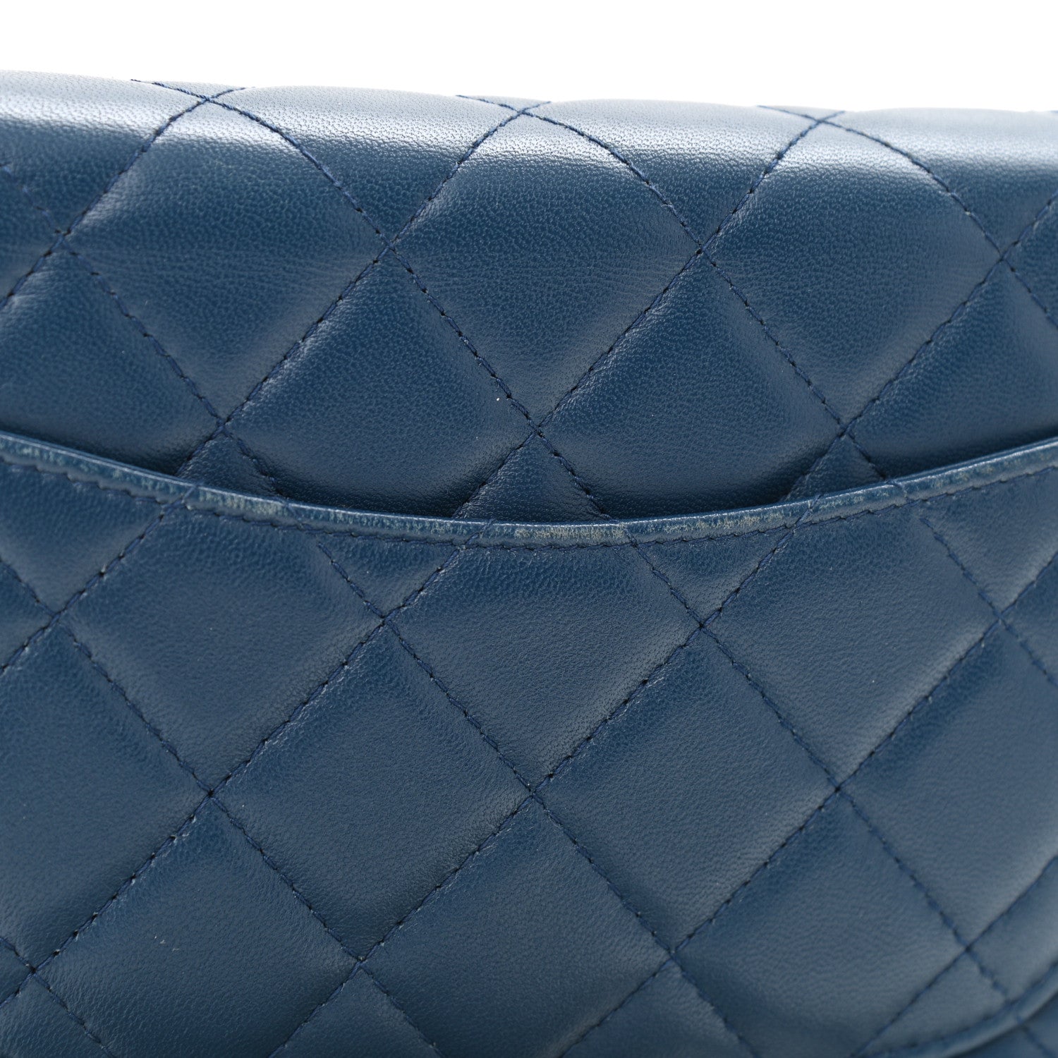 Chanel Lambskin Quilted Wallet On Chain WOC Blue 11 of 15