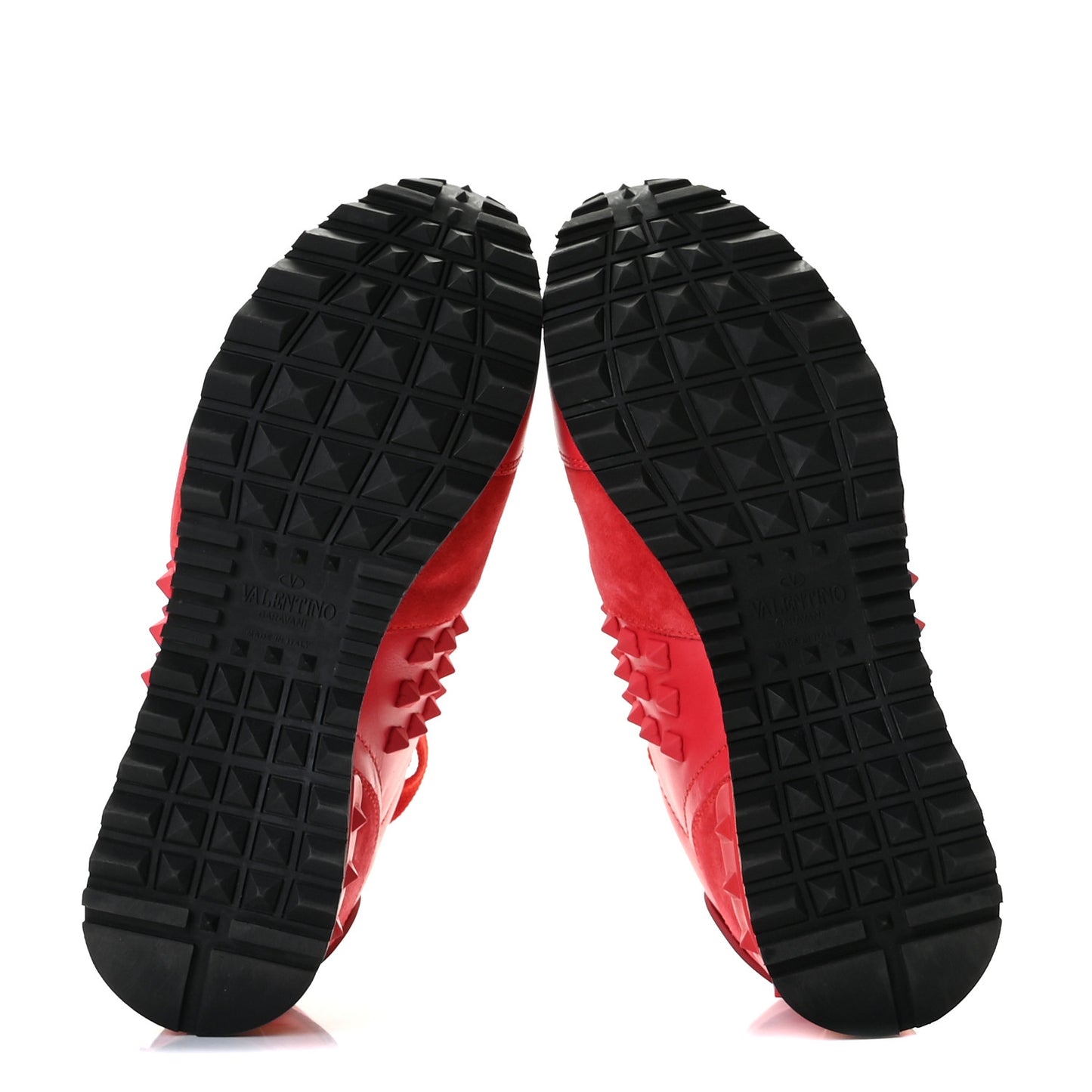 Calfskin Suede Rockstud Sneakers 35 Fragola
