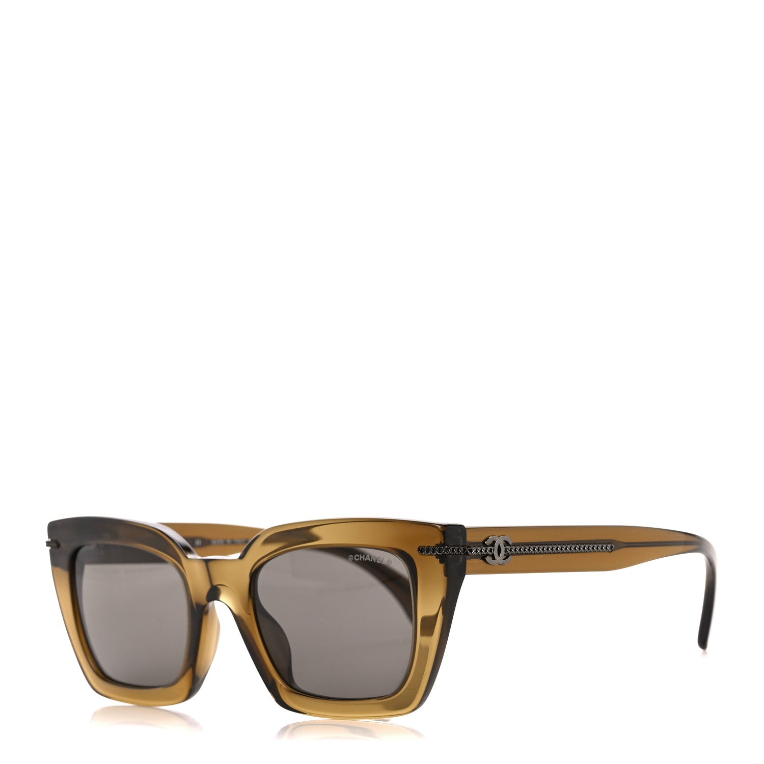 Chanel Acetate Square Sunglasses 5509-A Khaki 1 of 8