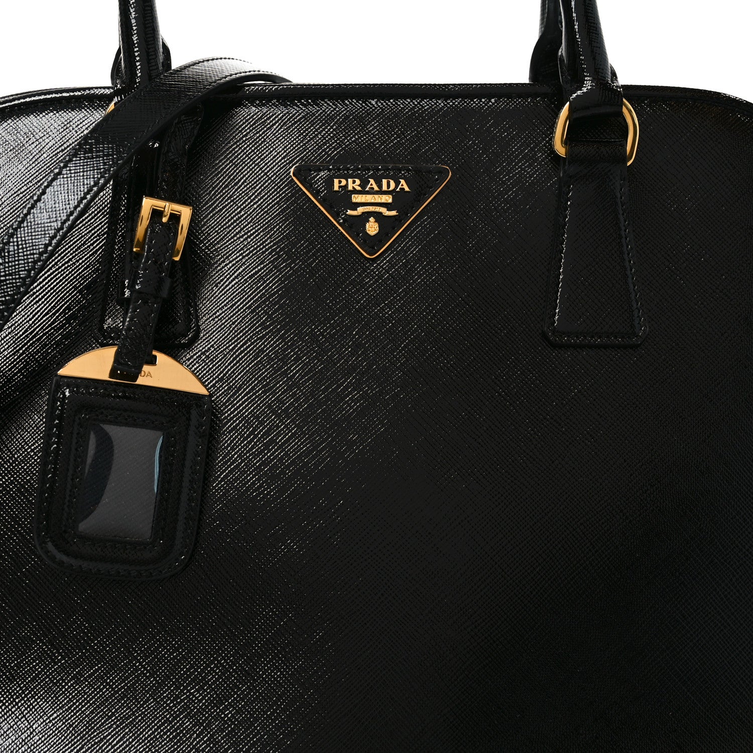 Prada Saffiano Vernice Medium Open Promenade Tote Black 7 of 9