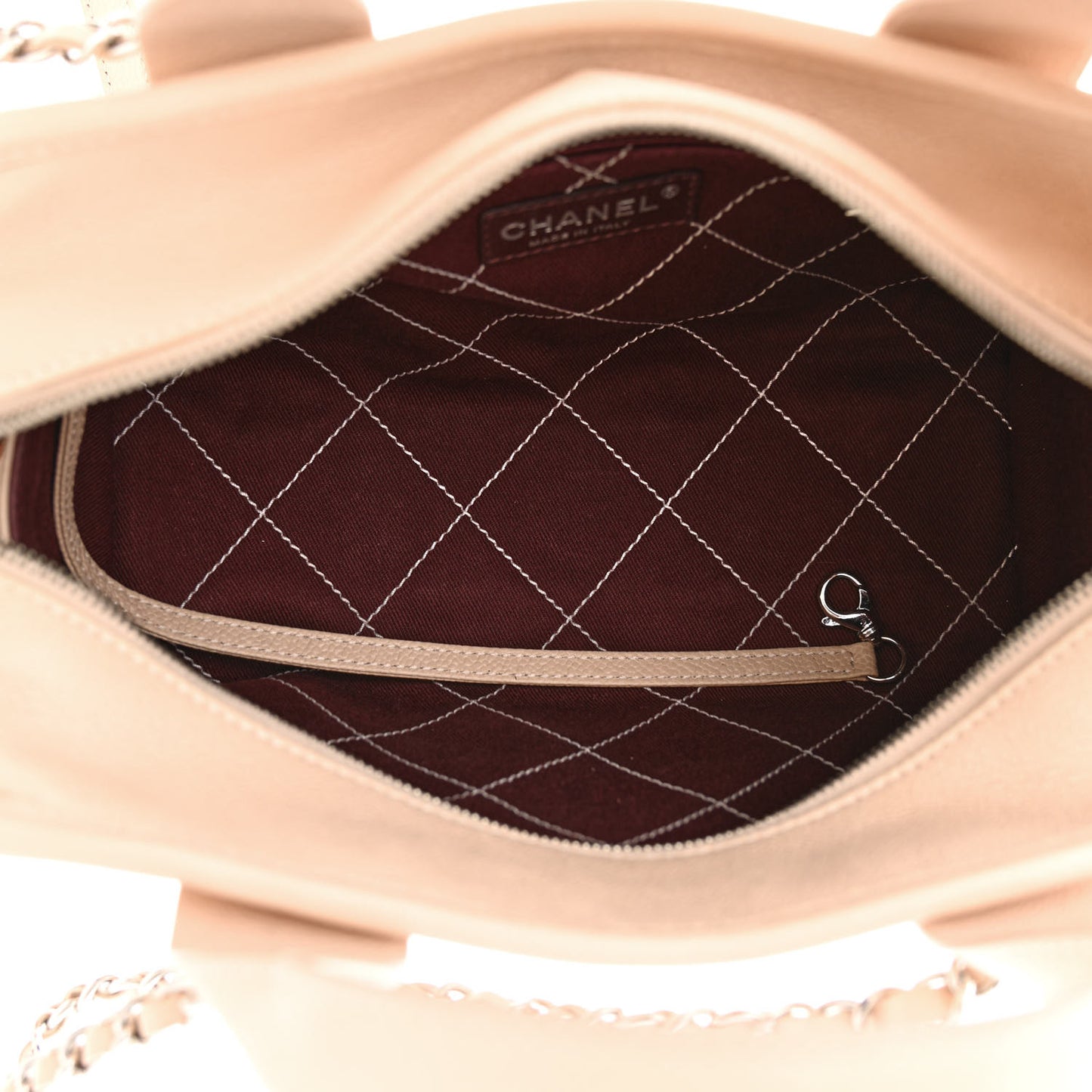 Caviar Quilted Small Deauville Bowling Bag Light Pink