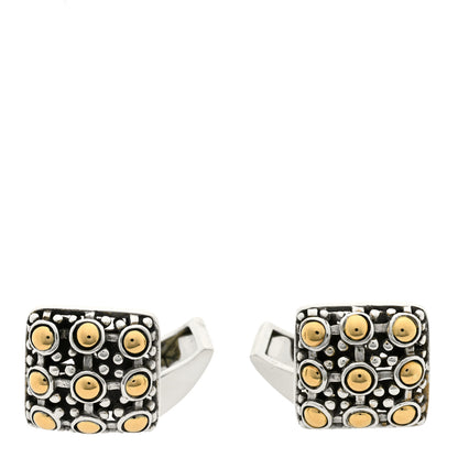 John Hardy Sterling Silver 18K Yellow Gold Jaisalmer Dot Cufflinks 1 of 3