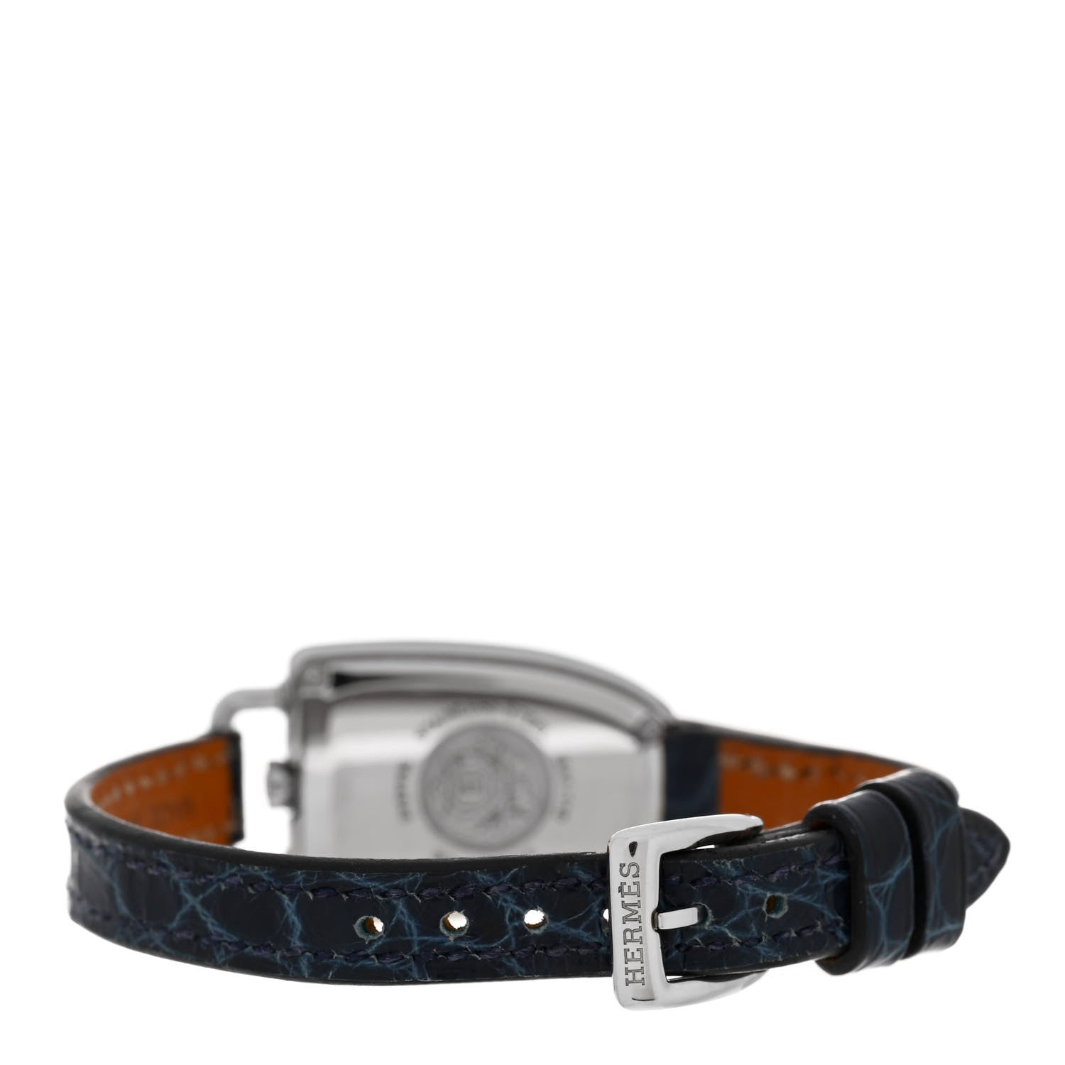 Hermes Stainless Steel Alligator 20mm Galop Quartz Watch Bleu Saphir 3 of 4