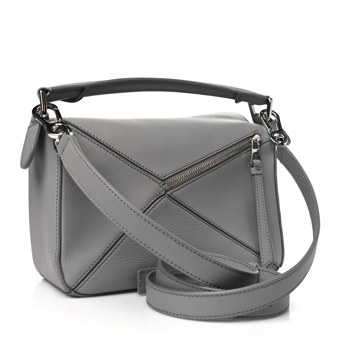 Calfskin Small Puzzle Bag Pearl Grey