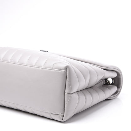 Saint Laurent Calfskin Y Quilted Monogram Medium Loulou Chain Satchel White 9 of 11