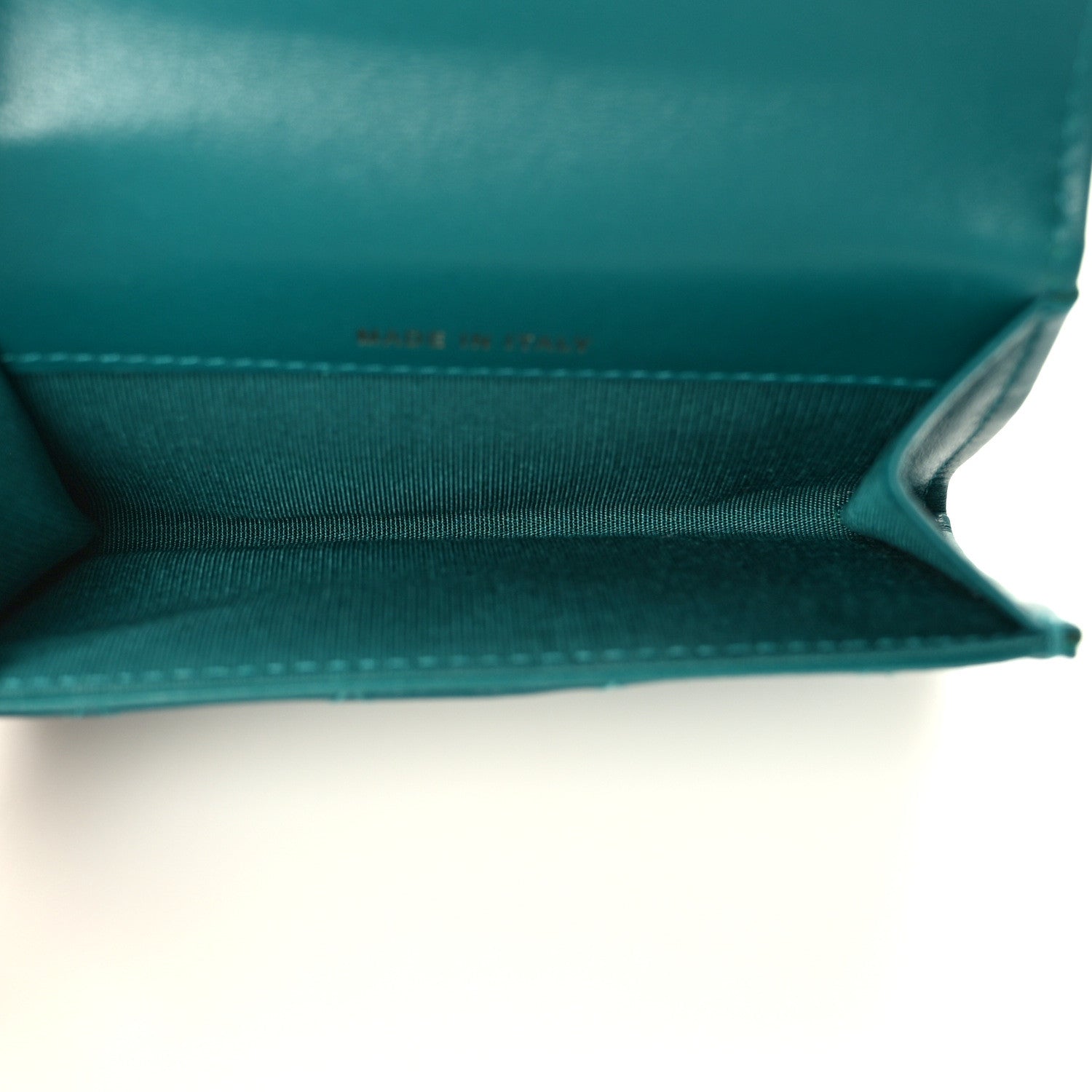 Chanel Lambskin Quilted Boy Flap Card Holder Turquoise 5 of 8
