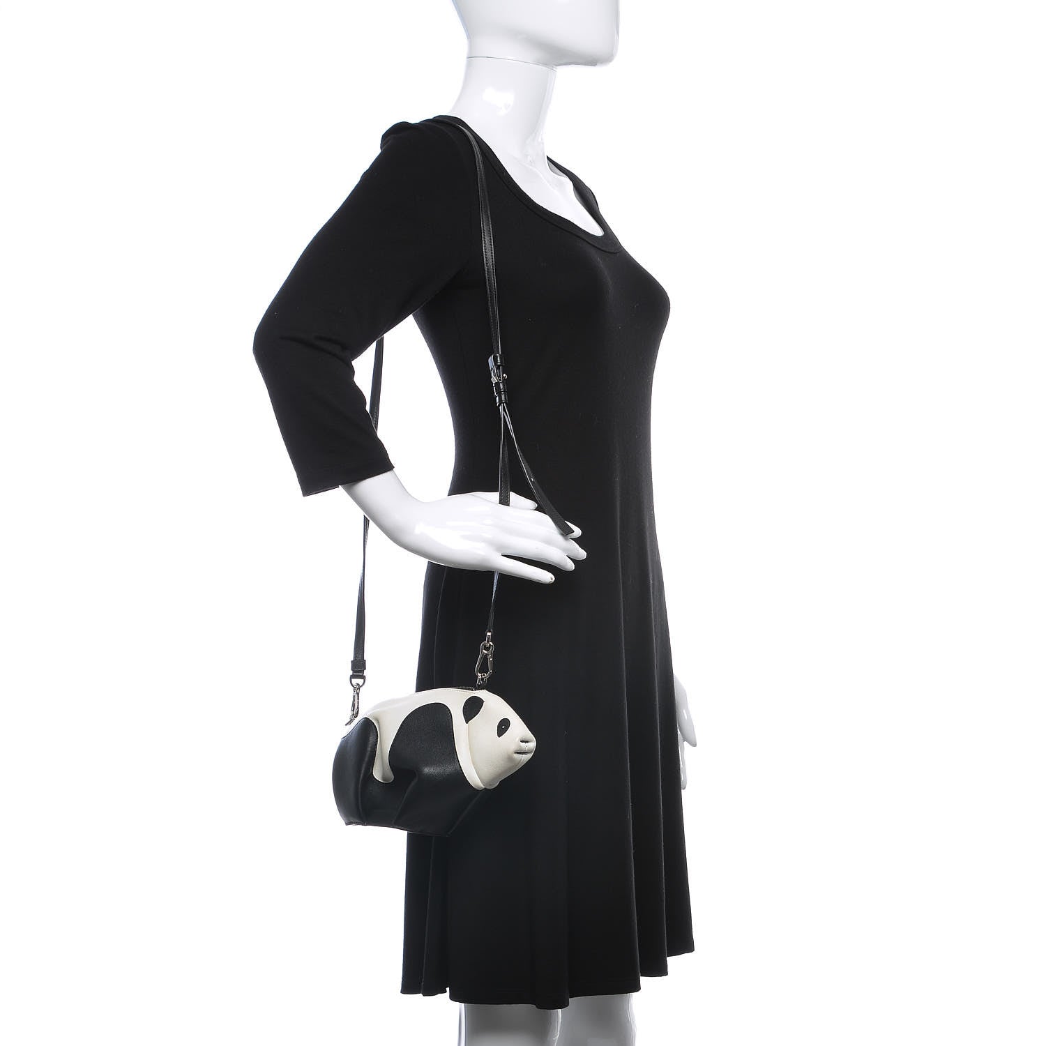 Loewe Calfskin Panda Crossbody Black White 2 of 9