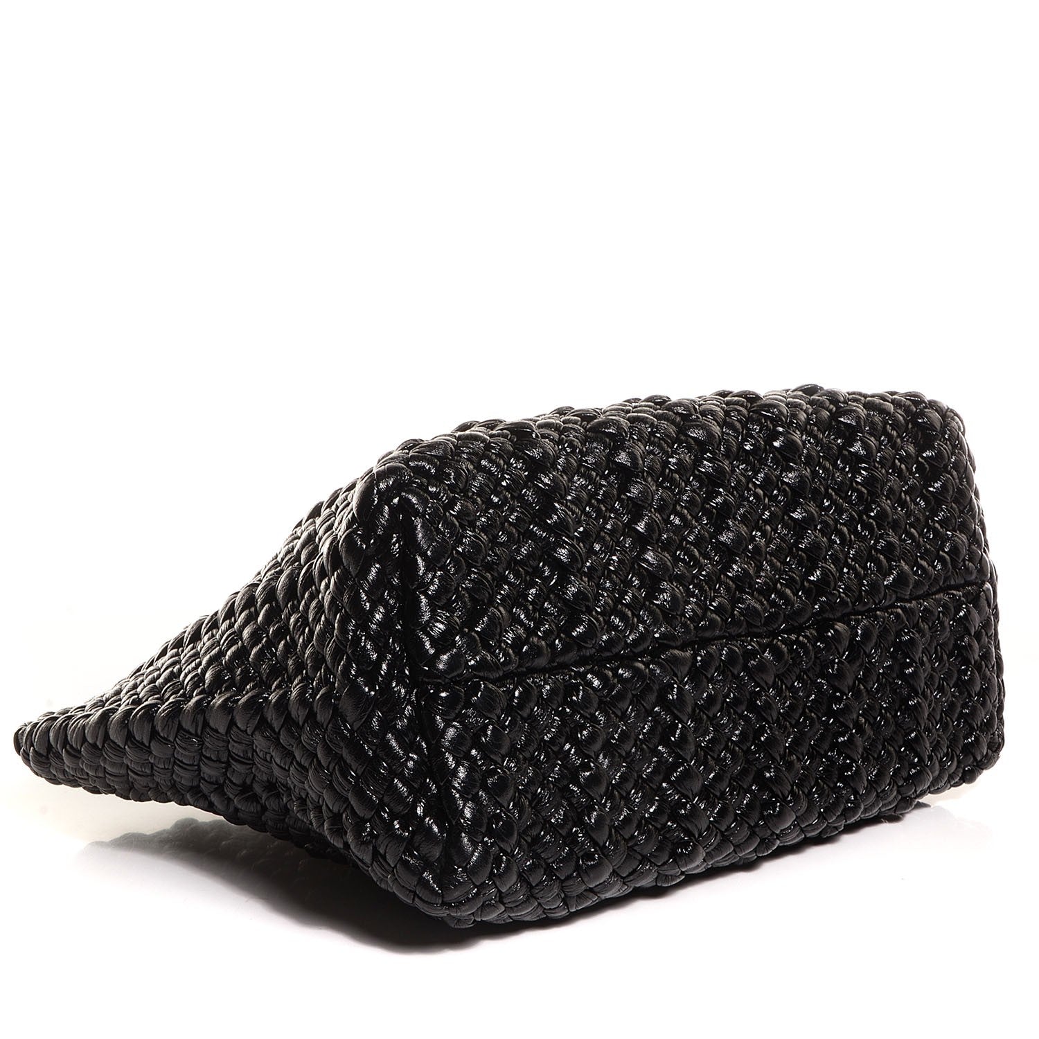 Bottega Veneta Vernice Lambskin Python Tote Nero Black 3 of 7