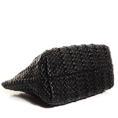 Bottega Veneta Vernice Lambskin Python Tote Nero Black 3 of 7