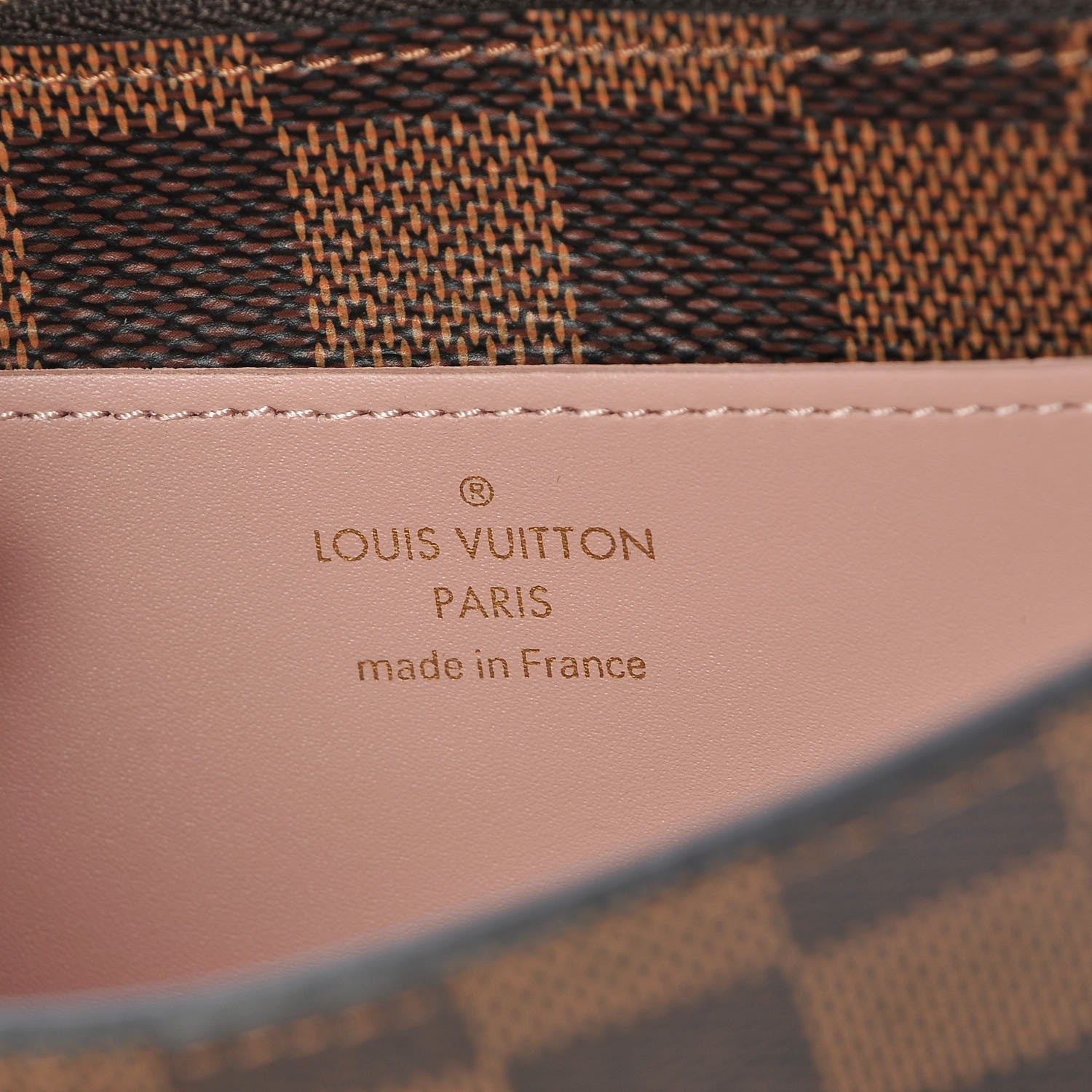 Louis Vuitton Damier Ebene Croisette Chain Wallet Rose Ballerine 6 of 8