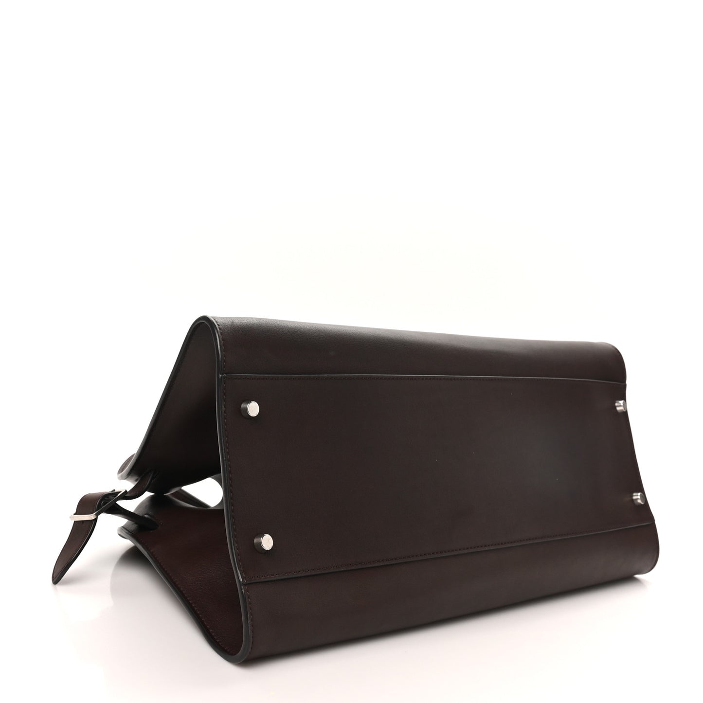 Polished Saddle Calfskin EW Margaux Chestnut