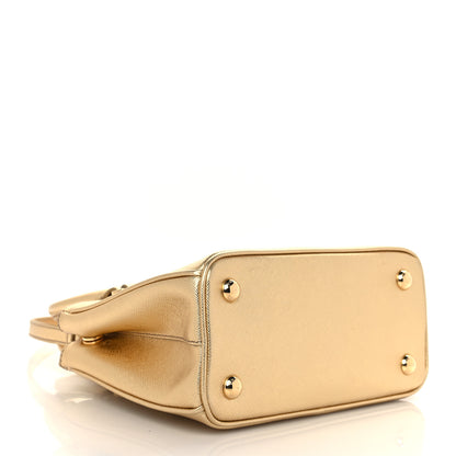 Prada Saffiano Lux Mini Galleria Double Zip Tote Platino 2 of 4