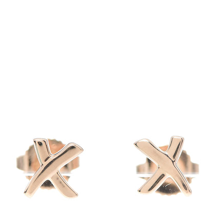 Tiffany 18K Rose Gold Mini Paloma's Graffiti X Earrings 1 of 4