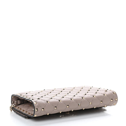 Valentino Garavani Lambskin Rockstud Spike Wallet on Chain Poudre 4 of 9