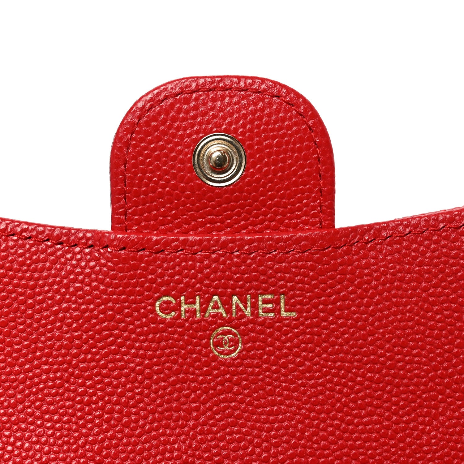 Chanel Caviar Quilted Compact Flap Wallet Red 6 of 9