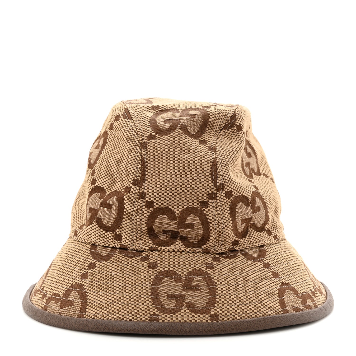Gucci Monogram Jumbo GG Bucket Hat M Camel Ebony New Acero 4 of 8