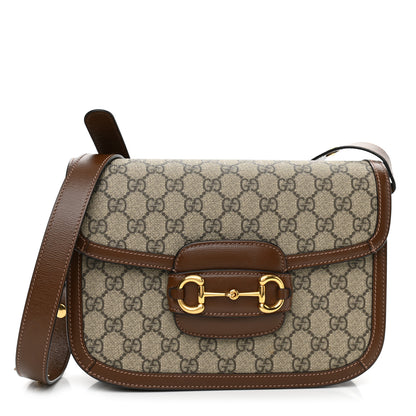 Gucci GG Supreme Monogram Horsebit 1955 Shoulder Bag Beige Brown Sugar 1 of 10