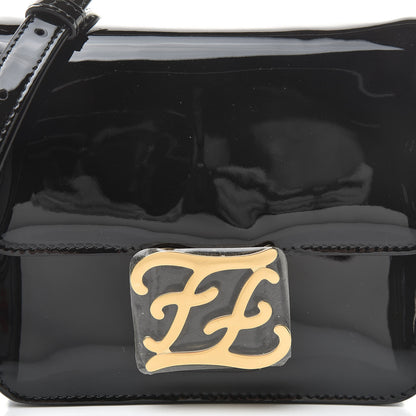 Fendi Vitello Vernice Mou Karligraphy Crossbody Bag Black 8 of 13