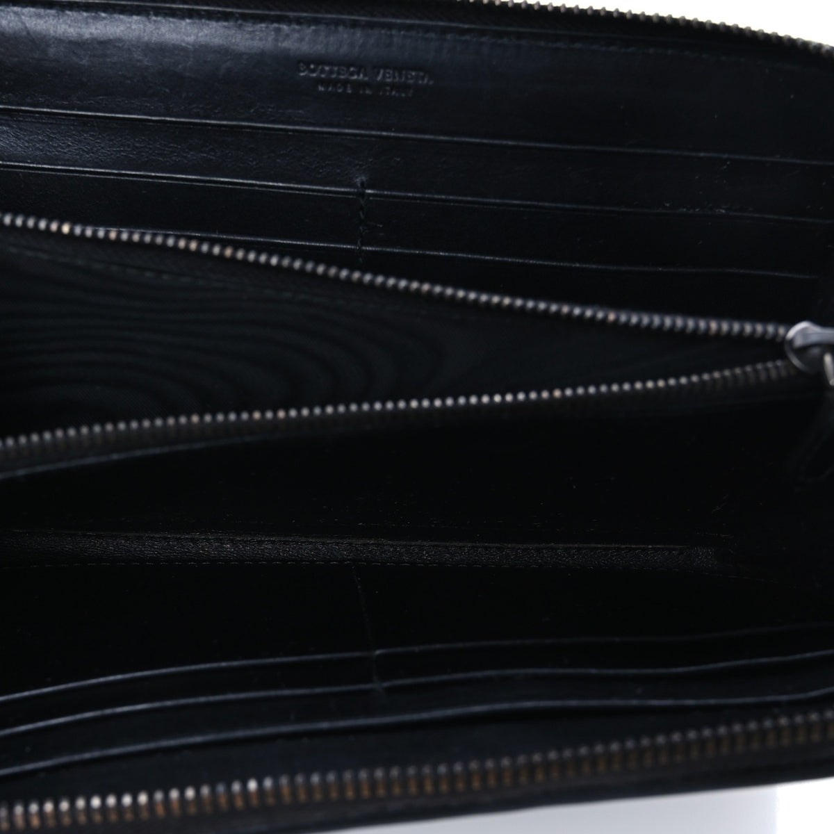 Nappa Intrecciato Zip Around Wallet Black