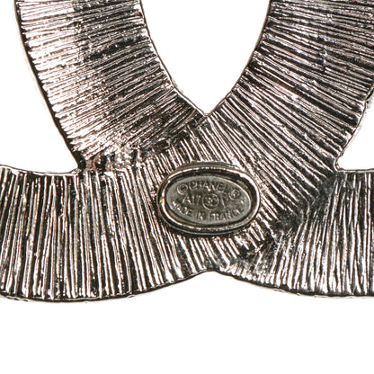 Chanel Baguette Crystal CC Brooch Silver 4 of 4