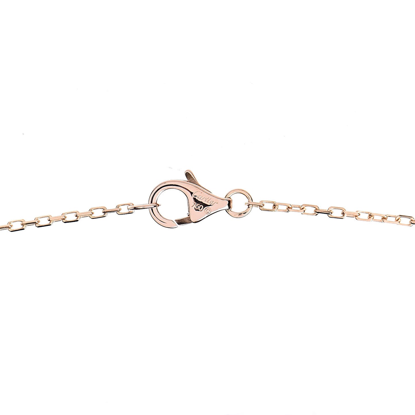 18K Pink Gold Diamond Logo Pendant Necklace