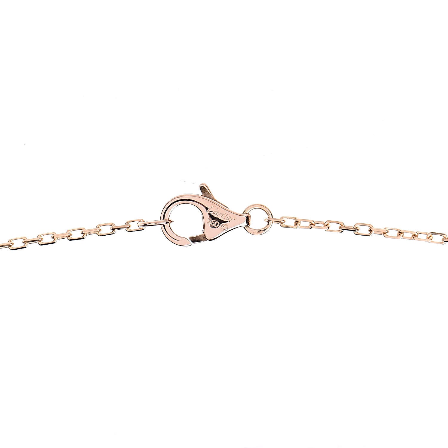Cartier 18K Pink Gold Diamond Logo Pendant Necklace 6 of 6