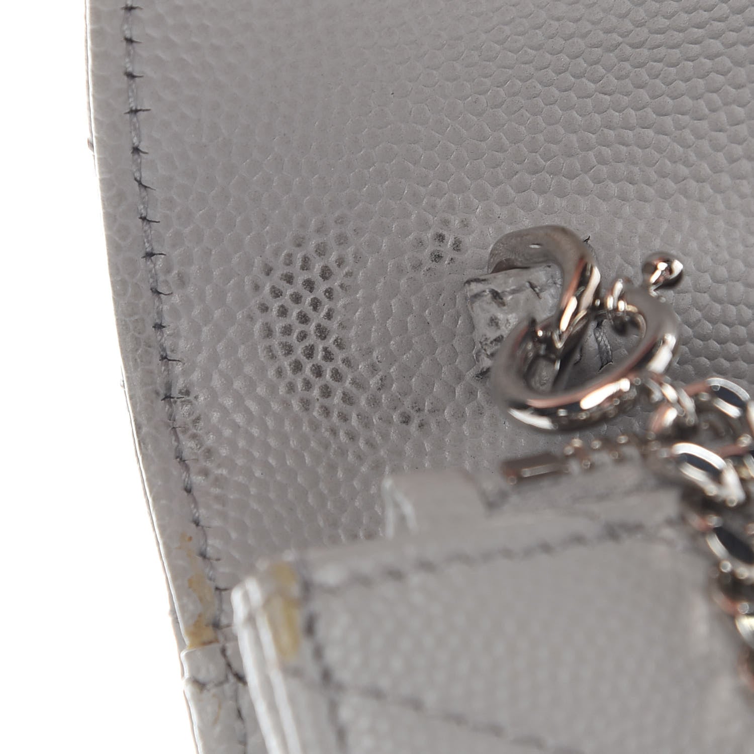Saint Laurent Grain De Poudre Matelasse Chevron Monogram Envelope Chain Wallet Souris 11 of 16